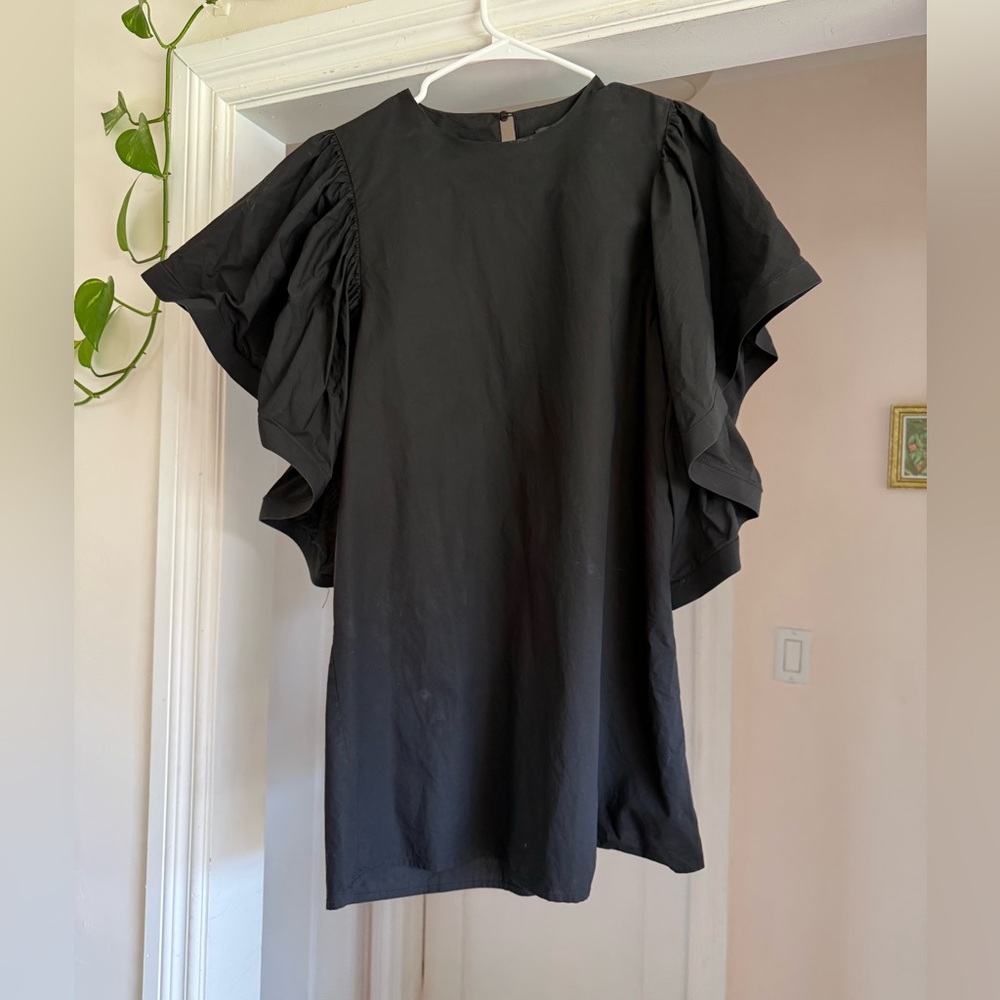 Gracia Puff sleeve black short dress size small
